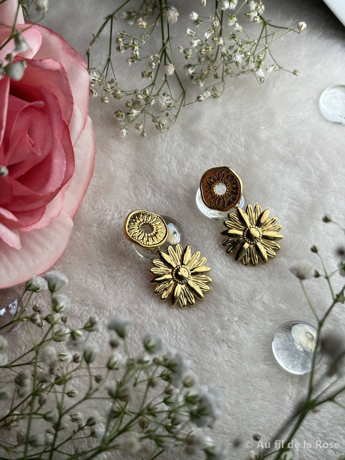 Boucles d'oreilles marguerites